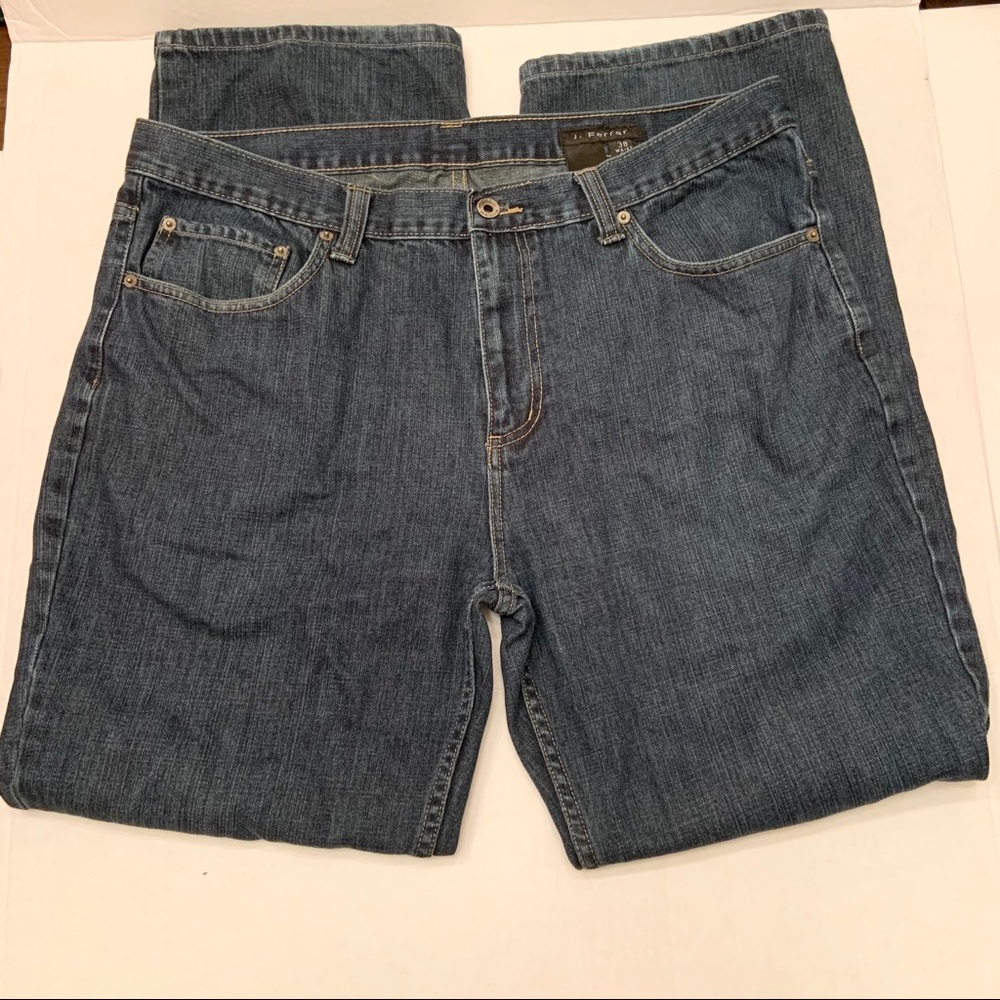J Ferrar Men Jeans 38x32 Relaxed Fit Straight Blue